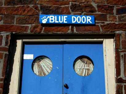 Entrance to The Blue Door in Oklahoma City